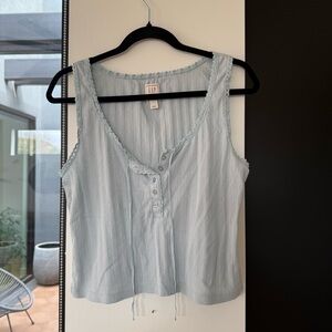 GAP x doen Light Blue Pointelle Top